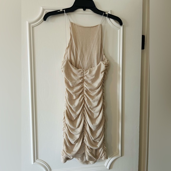 Tan Ruched Dress - Picture 3 of 3
